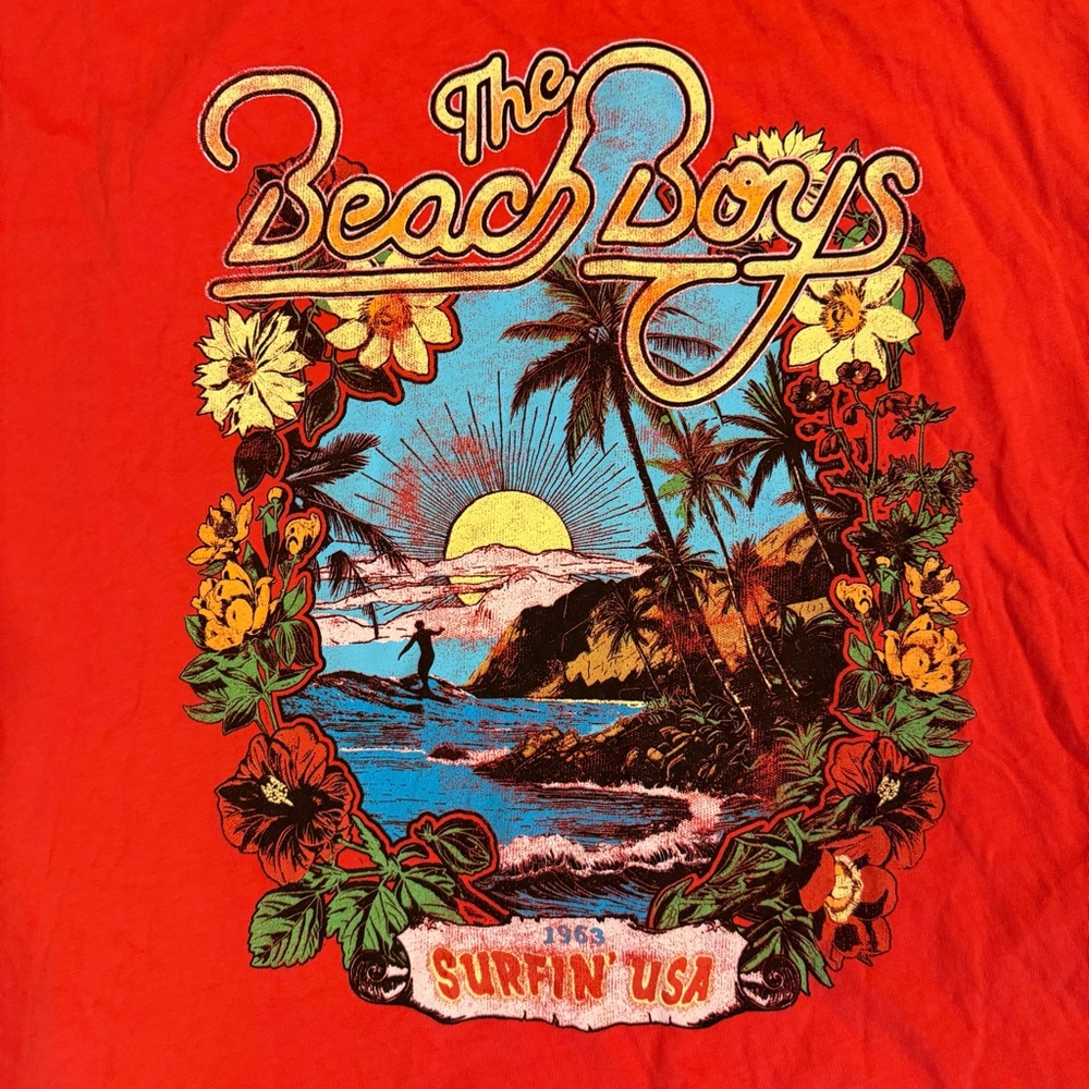 Daydreamer x Free People Beach Boys One Size Tee NWOT Red - Picture 4 of 6